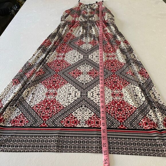 Suite 7 Maxi Dress 14P Petite Red Black Geometric Print NWT Sleeveless Summer Dr - Picture 6 of 6